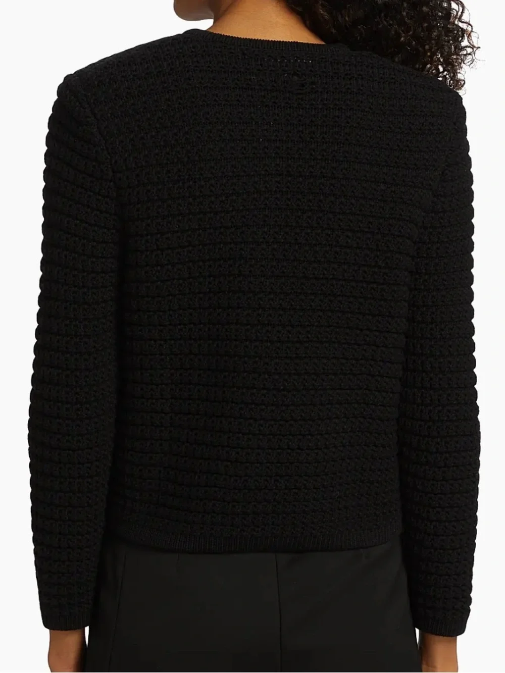 ba&sh Gaspard Crewneck Cotton-Blend textured knit Botton placket Cardigan Sz 1 - Picture 3 of 12